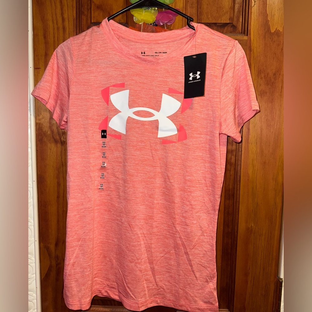 Under Armour Coral Tee with White Logo